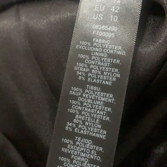 ASOS FAUX LEATHER BLACK ELASTIC SLEEVELESS DRESS  WITH LACE SLIP SIZE 10 - Picture 8 of 9